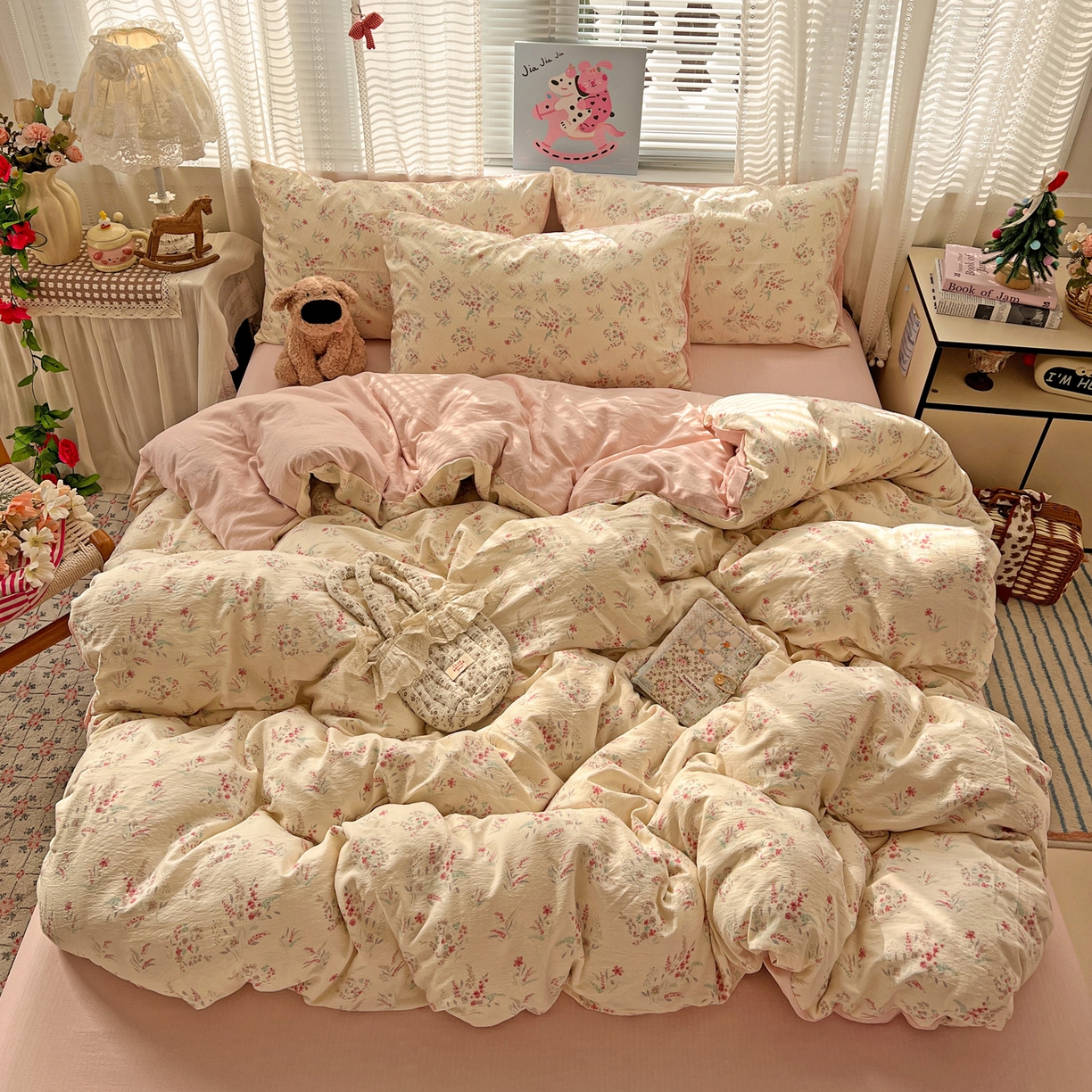 91家纺网 家纺一手货源 找家纺 水木坊 2026新款云感简单款系列四件套 奶昔甜糕