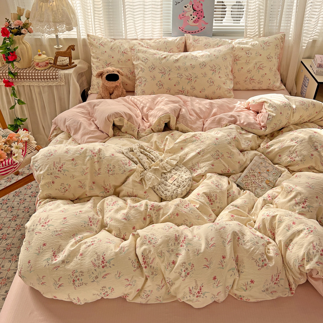 91家纺网 家纺一手货源 找家纺 水木坊 2026新款云感简单款系列四件套 奶昔甜糕