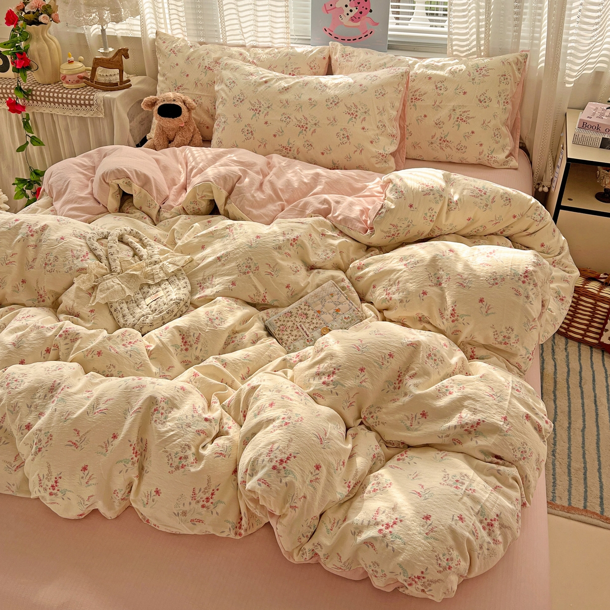 91家纺网 家纺一手货源 找家纺 水木坊 2026新款云感简单款系列四件套 奶昔甜糕