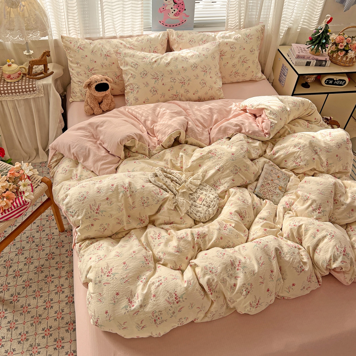 91家纺网 家纺一手货源 找家纺 水木坊 2026新款云感简单款系列四件套 奶昔甜糕