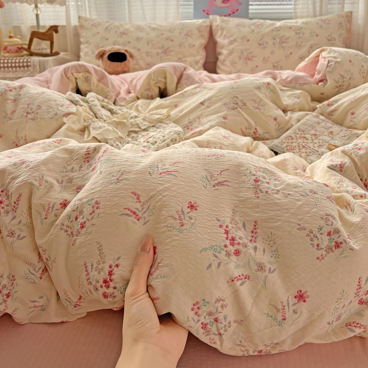 91家纺网 家纺一手货源 找家纺 水木坊 2026新款云感简单款系列四件套 奶昔甜糕