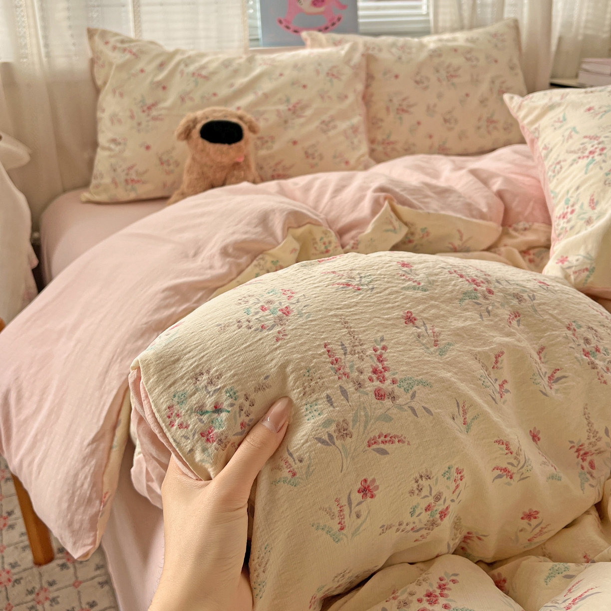 91家纺网 家纺一手货源 找家纺 水木坊 2026新款云感简单款系列四件套 奶昔甜糕