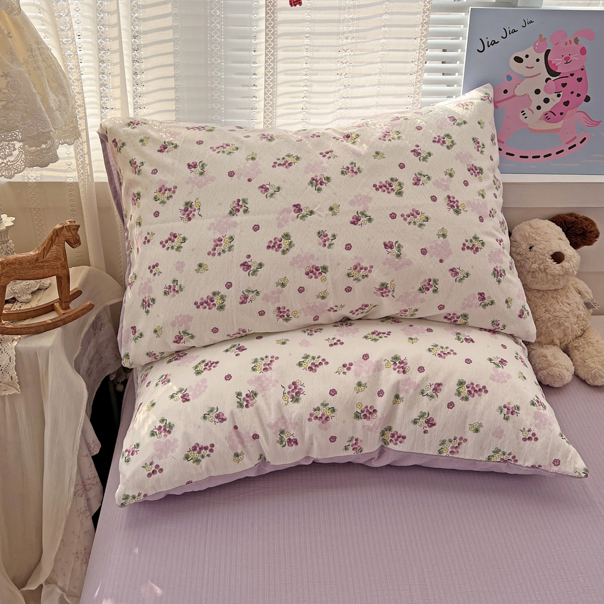 91家纺网 家纺一手货源 找家纺 水木坊 2026新款云感简单款系列四件套 葡萄多多