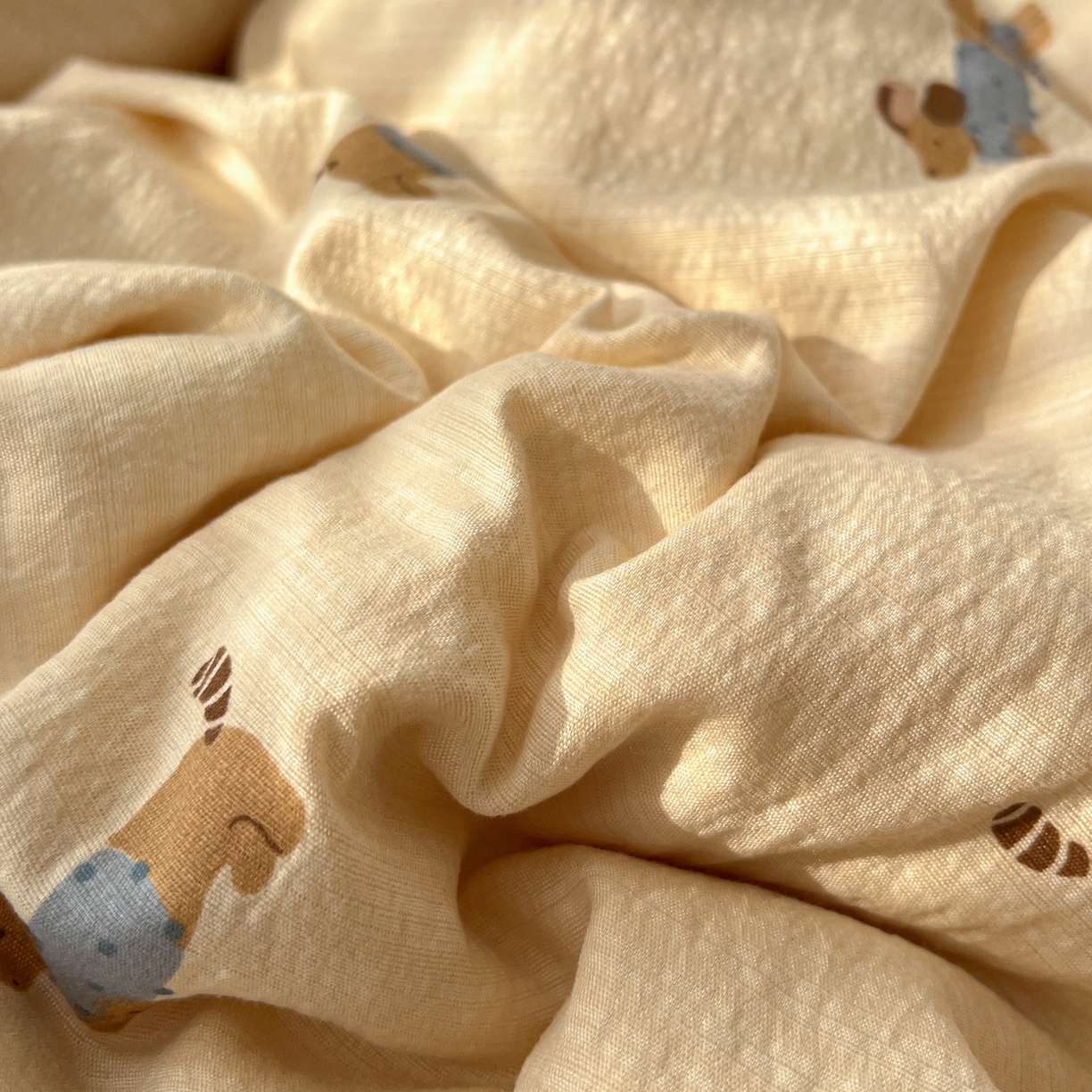 91家纺网 家纺一手货源 找家纺 水木坊 2026新款云感简单款系列四件套 俏皮狗