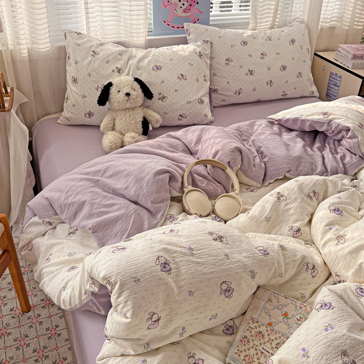 水木坊 2026新款云感简单款系列四件套 裙子小兔