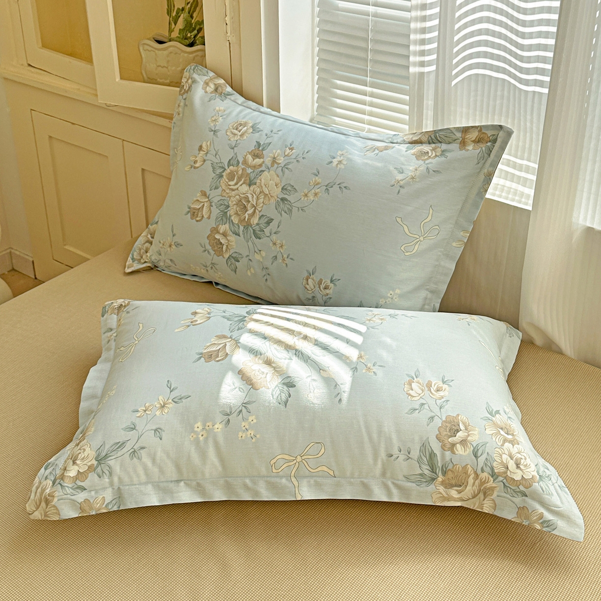 91家纺网 家纺一手货源 找家纺 （总）春雨家居 2026新款全棉印花ins减龄可爱小清新单枕套