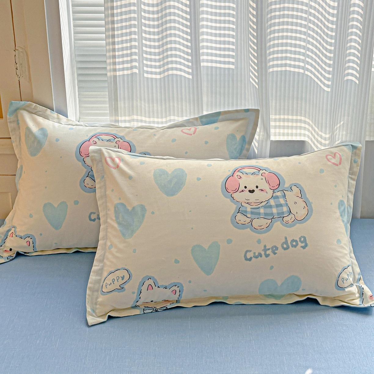 91家纺网 家纺一手货源 找家纺 （总）春雨家居 2026新款全棉印花ins减龄可爱小清新单枕套