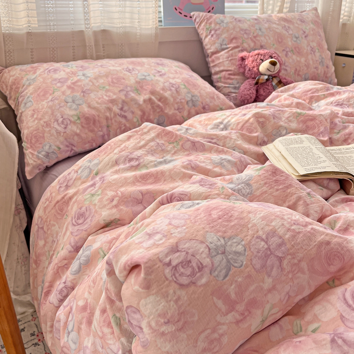 91家纺网 家纺一手货源 找家纺 水木坊 2026新款云感简单款系列四件套 烟紫