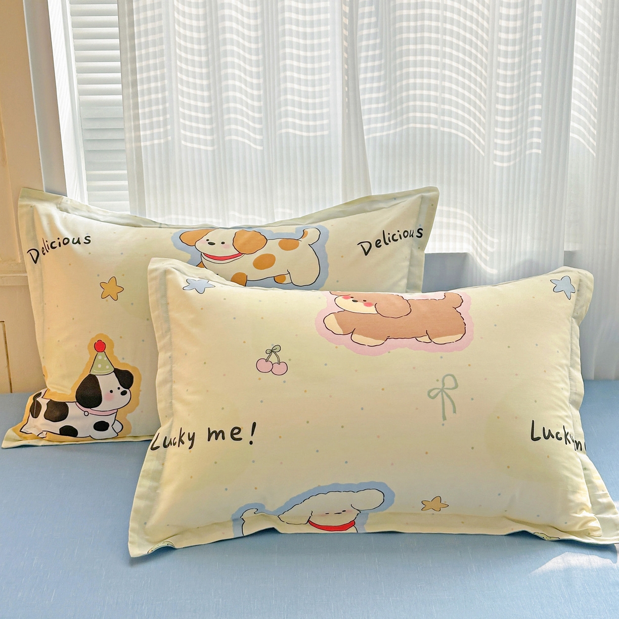 91家纺网 家纺一手货源 找家纺 （总）春雨家居 2026新款全棉印花ins减龄可爱小清新单枕套