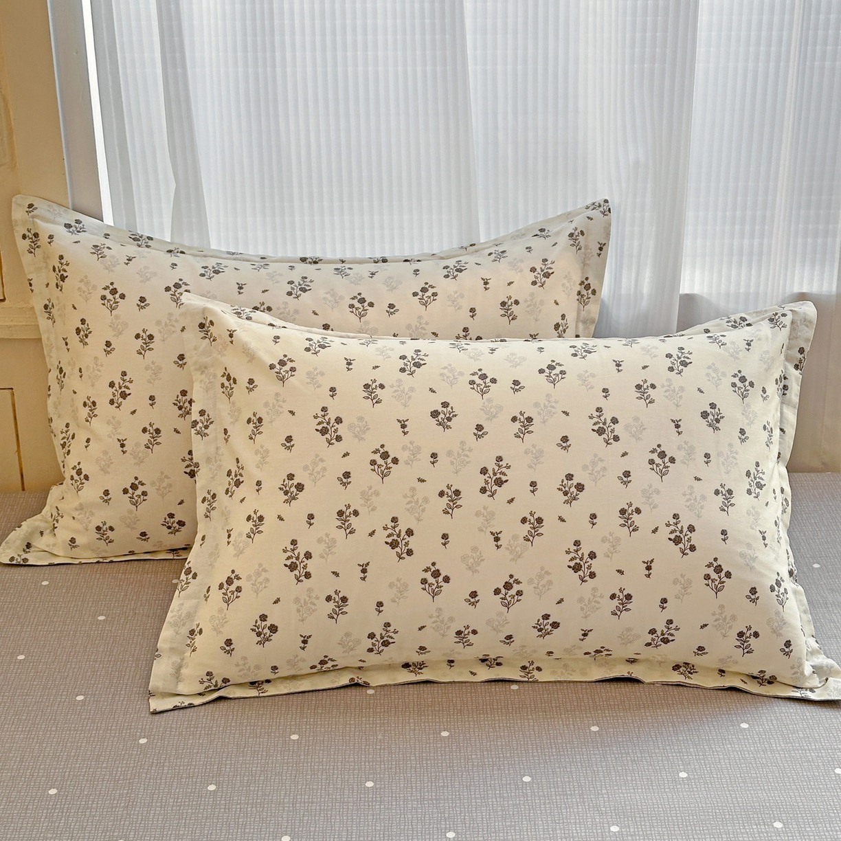 91家纺网 家纺一手货源 找家纺 （总）春雨家居 2026新款全棉印花ins减龄可爱小清新单枕套