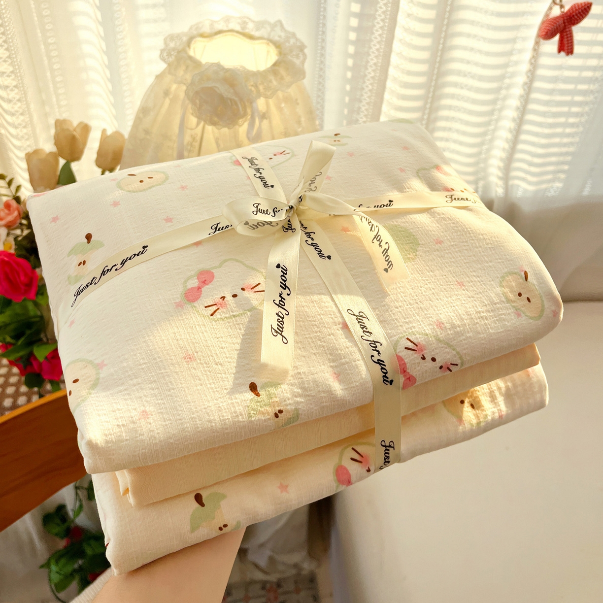 91家纺网 家纺一手货源 找家纺 水木坊 2026新款云感简单款系列四件套 一口青苹果