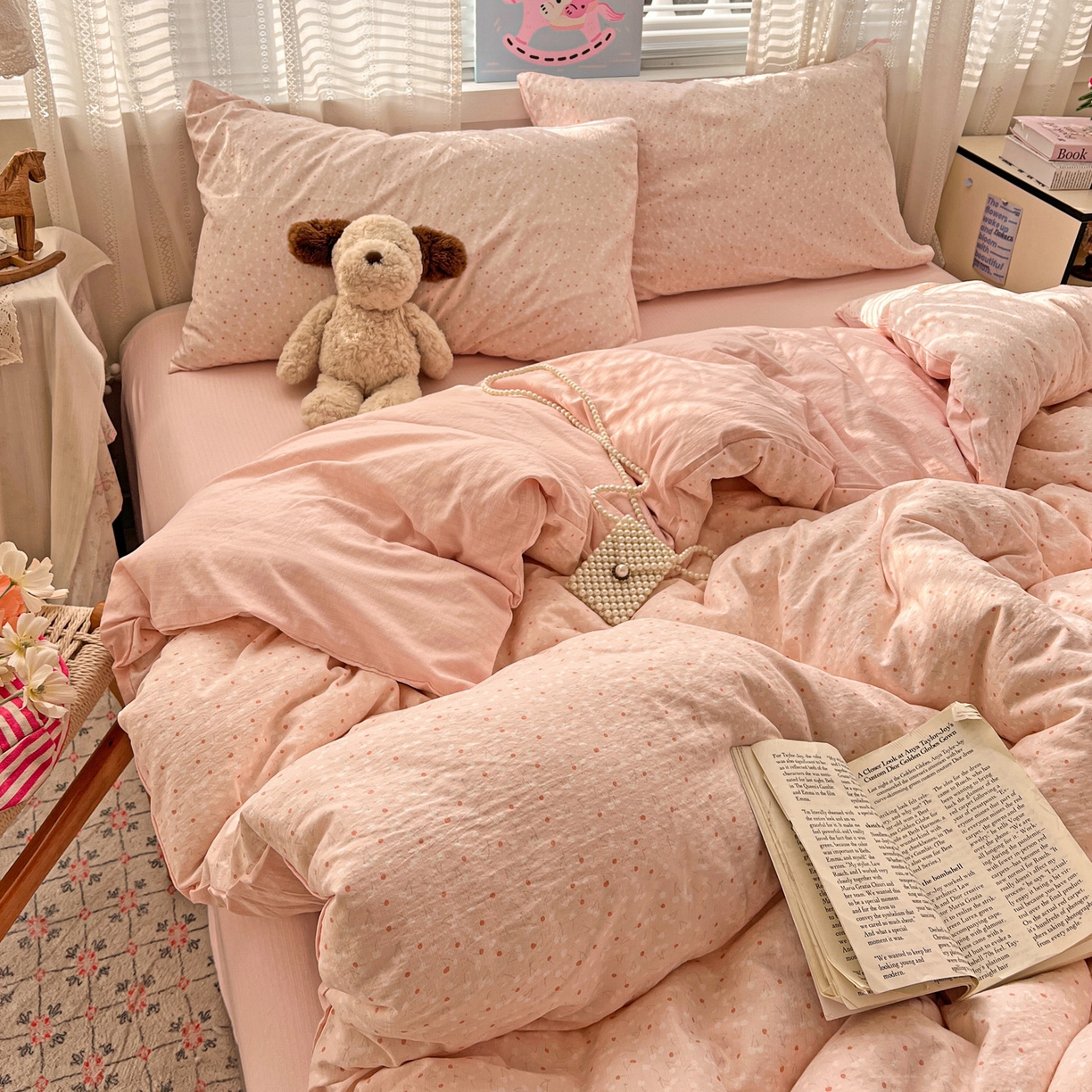 水木坊 2026新款云感简单款系列四件套 樱桃奶球