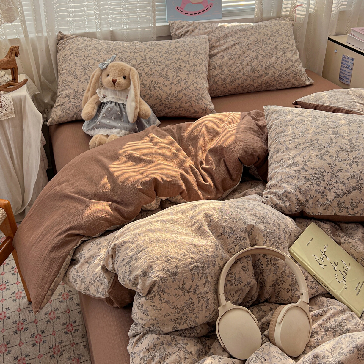 水木坊 2026新款云感简单款系列四件套 竹韵花语