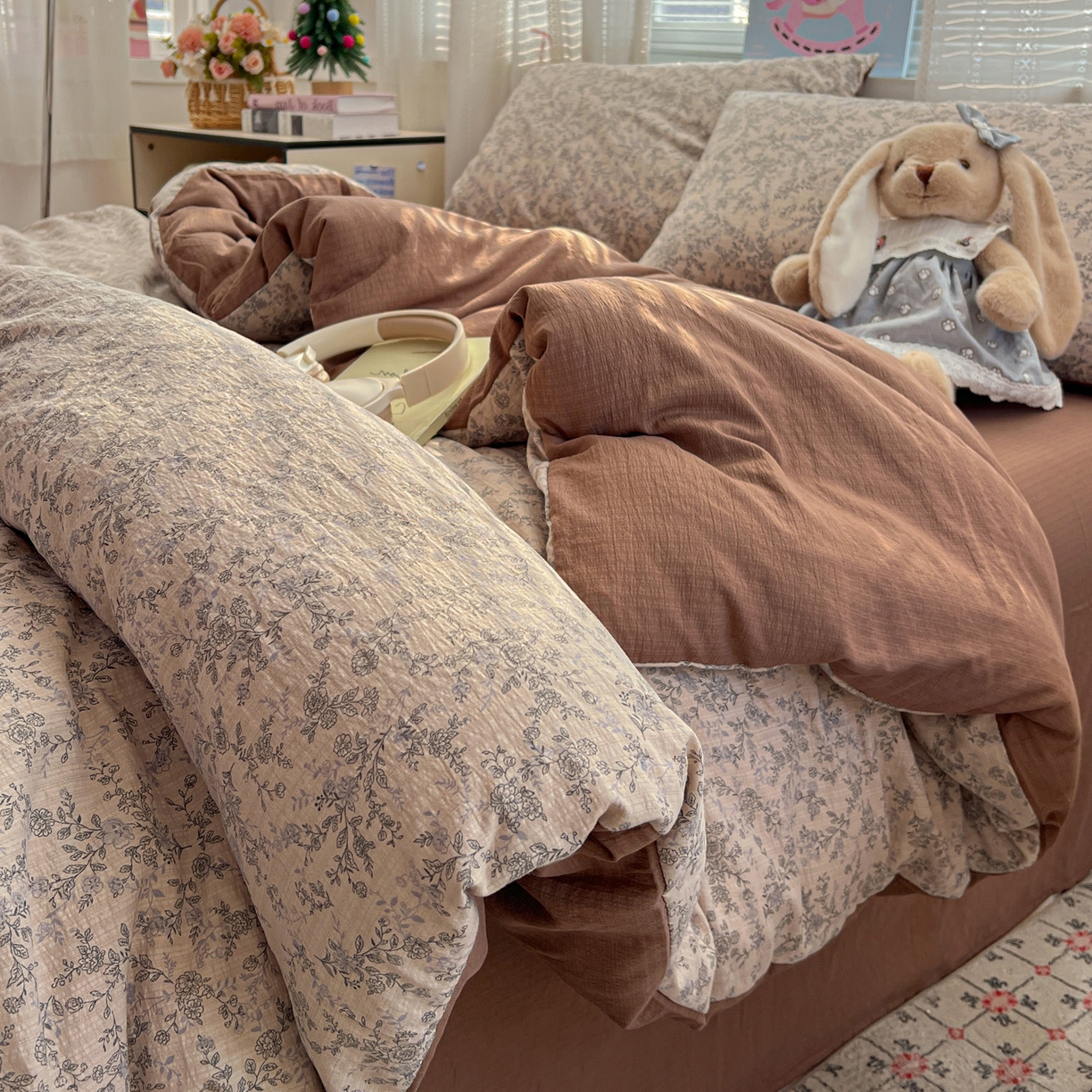 91家纺网 家纺一手货源 找家纺 水木坊 2026新款云感简单款系列四件套 竹韵花语