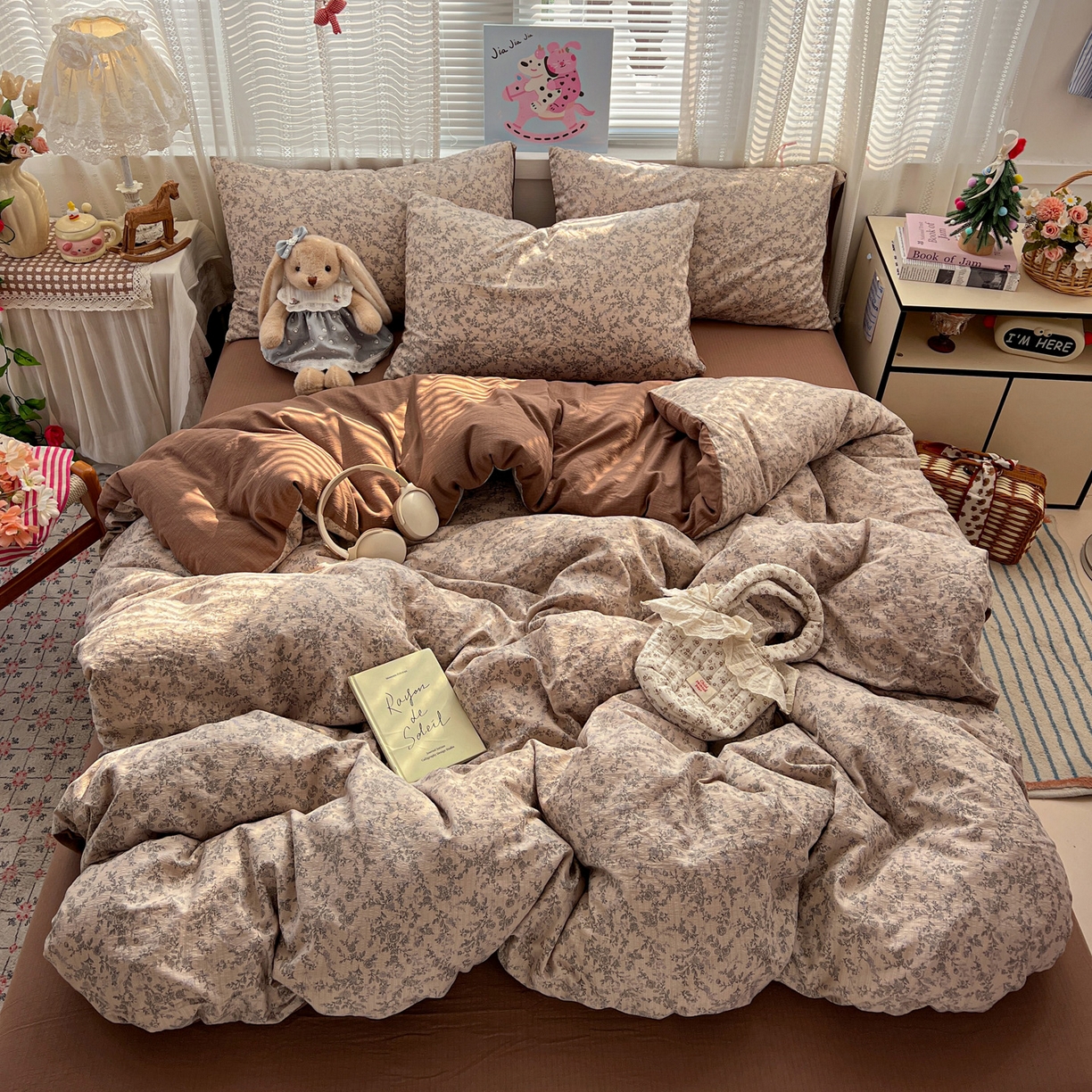 91家纺网 家纺一手货源 找家纺 水木坊 2026新款云感简单款系列四件套 竹韵花语