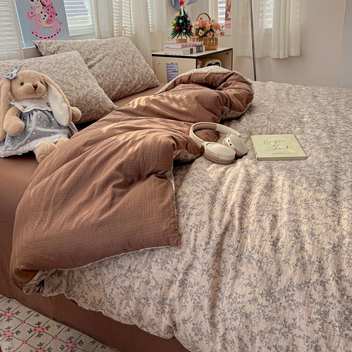 91家纺网 家纺一手货源 找家纺 水木坊 2026新款云感简单款系列四件套 竹韵花语