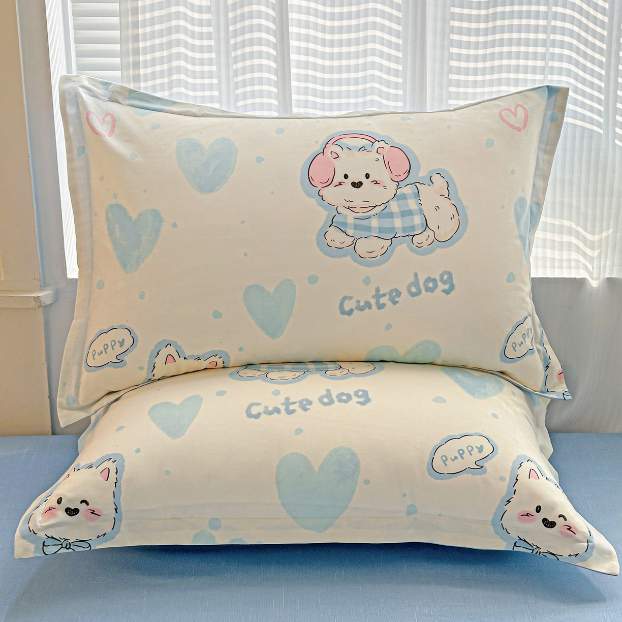 91家纺网 家纺一手货源 找家纺 春雨家居 2026新款全棉印花ins减龄可爱小清新单枕套 达乐宝贝