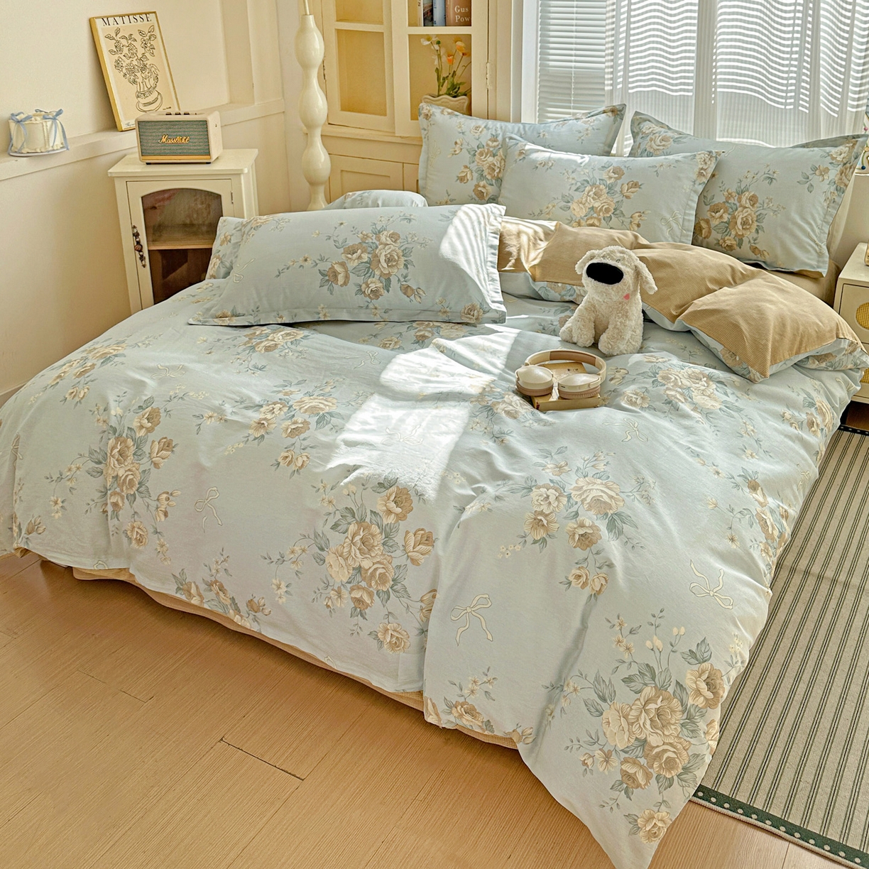 91家纺网 家纺一手货源 找家纺 （总）春雨家居 2026新款全棉印花ins减龄可爱小清新单被套（提供买家秀、质检报告、有预留缩水）