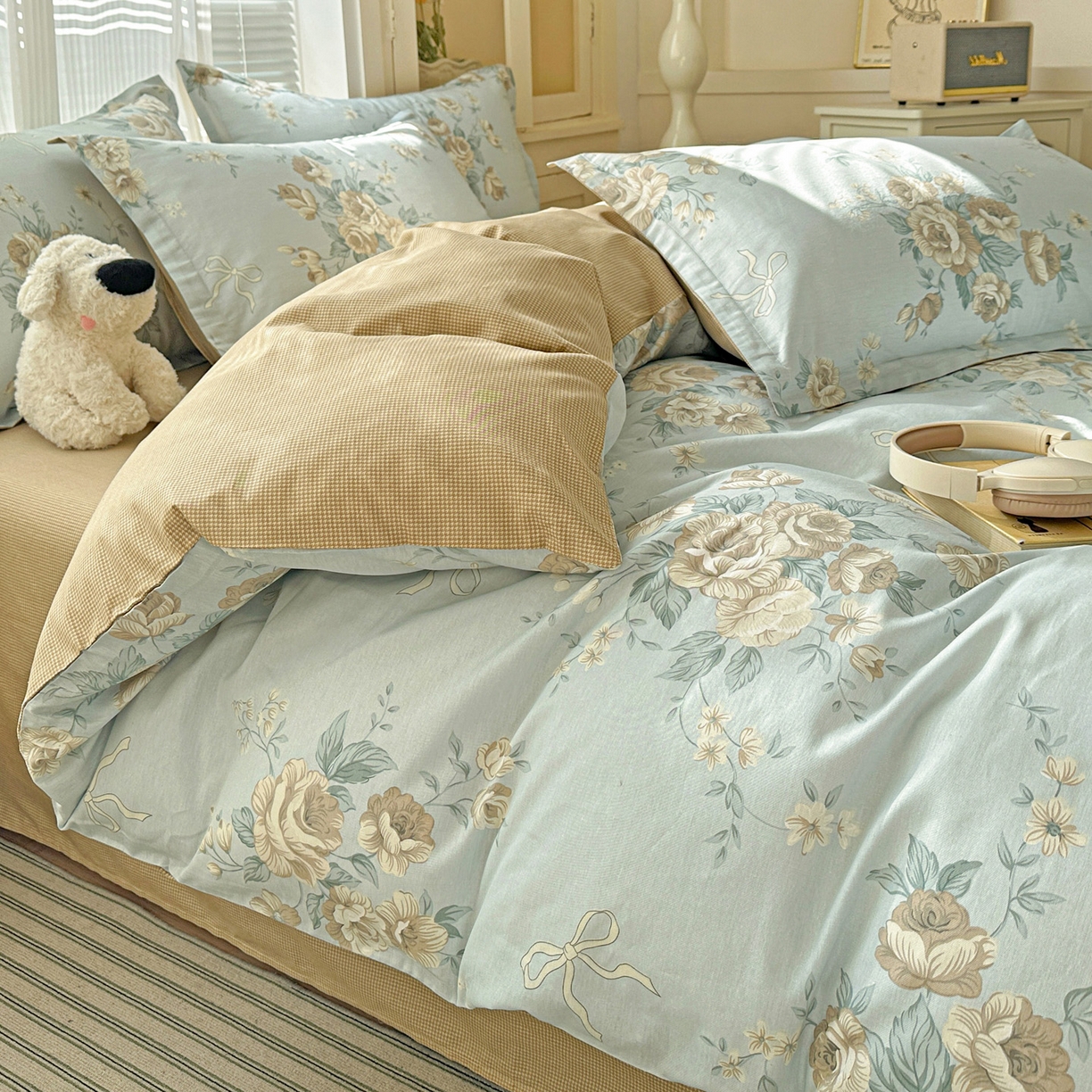 91家纺网 家纺一手货源 找家纺 （总）春雨家居 2026新款全棉印花ins减龄可爱小清新单被套（提供买家秀、质检报告、有预留缩水）