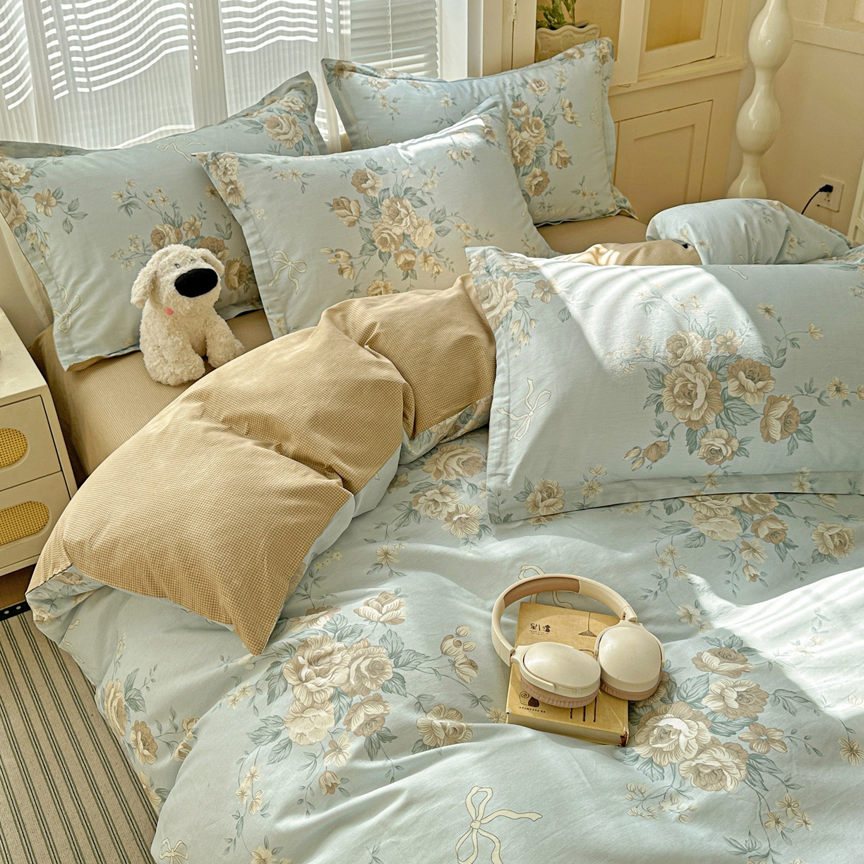 91家纺网 家纺一手货源 找家纺 （总）春雨家居 2026新款全棉印花ins减龄可爱小清新单被套（提供买家秀、质检报告、有预留缩水）
