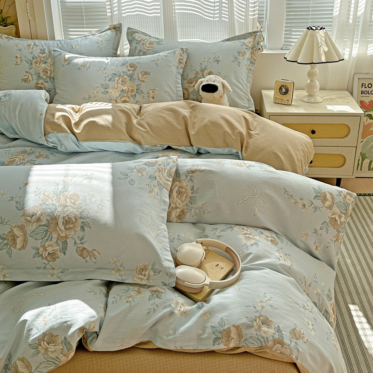 91家纺网 家纺一手货源 找家纺 （总）春雨家居 2026新款全棉印花ins减龄可爱小清新单被套（提供买家秀、质检报告、有预留缩水）