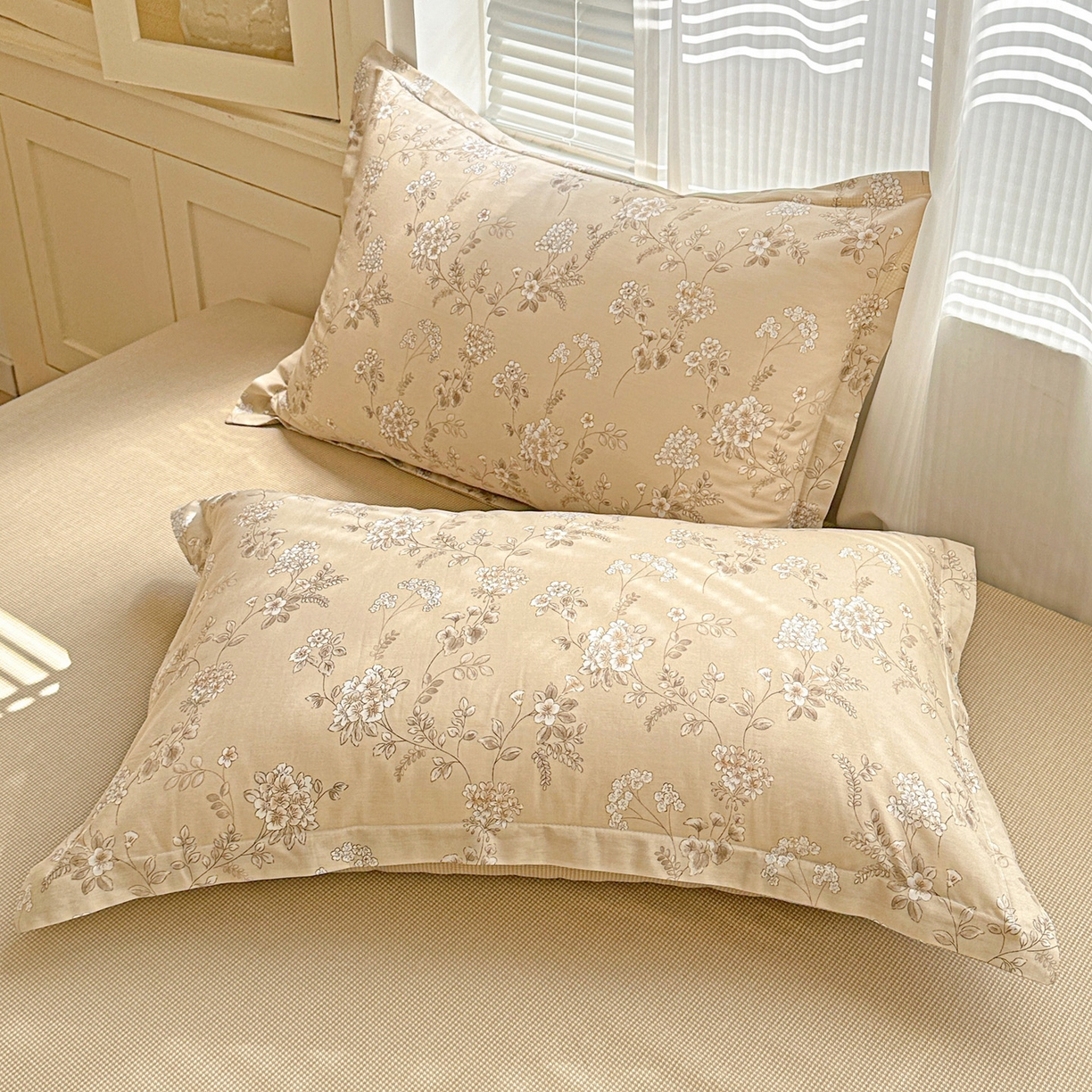 91家纺网 家纺一手货源 找家纺 春雨家居 2026新款全棉印花ins减龄可爱小清新单枕套 芙莉