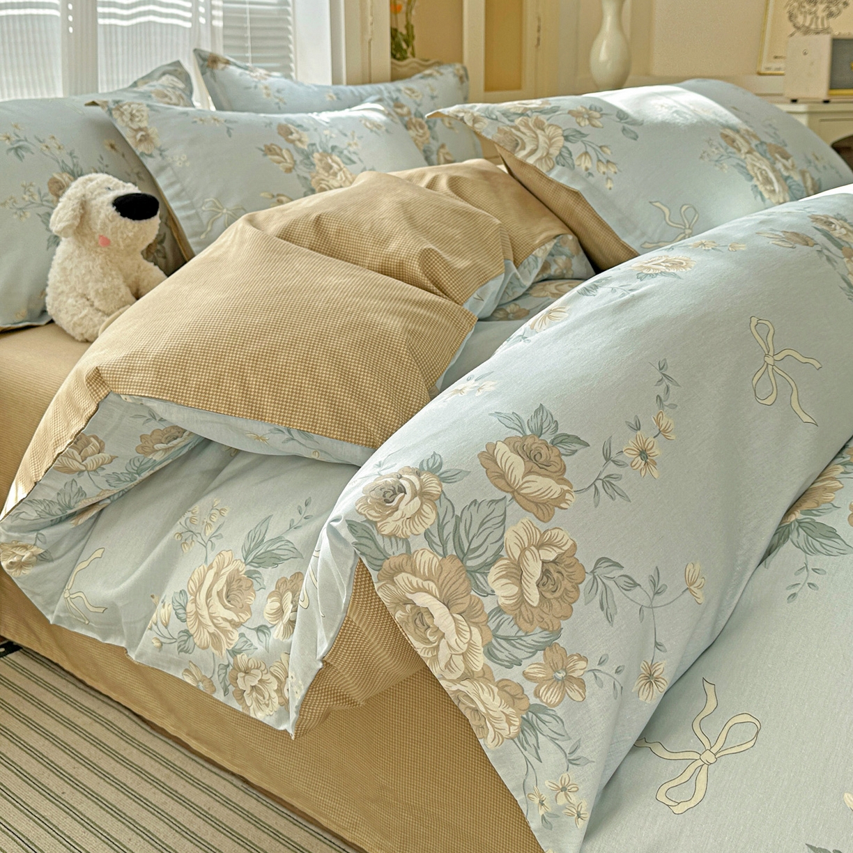 91家纺网 家纺一手货源 找家纺 （总）春雨家居 2026新款全棉印花ins减龄可爱小清新单被套（提供买家秀、质检报告、有预留缩水）