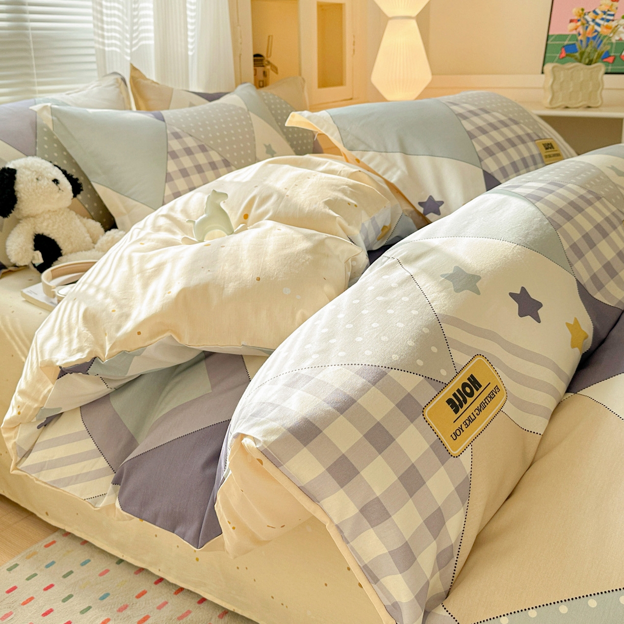 91家纺网 家纺一手货源 找家纺 （总）春雨家居 2026新款全棉印花ins减龄可爱小清新单被套（提供买家秀、质检报告、有预留缩水）