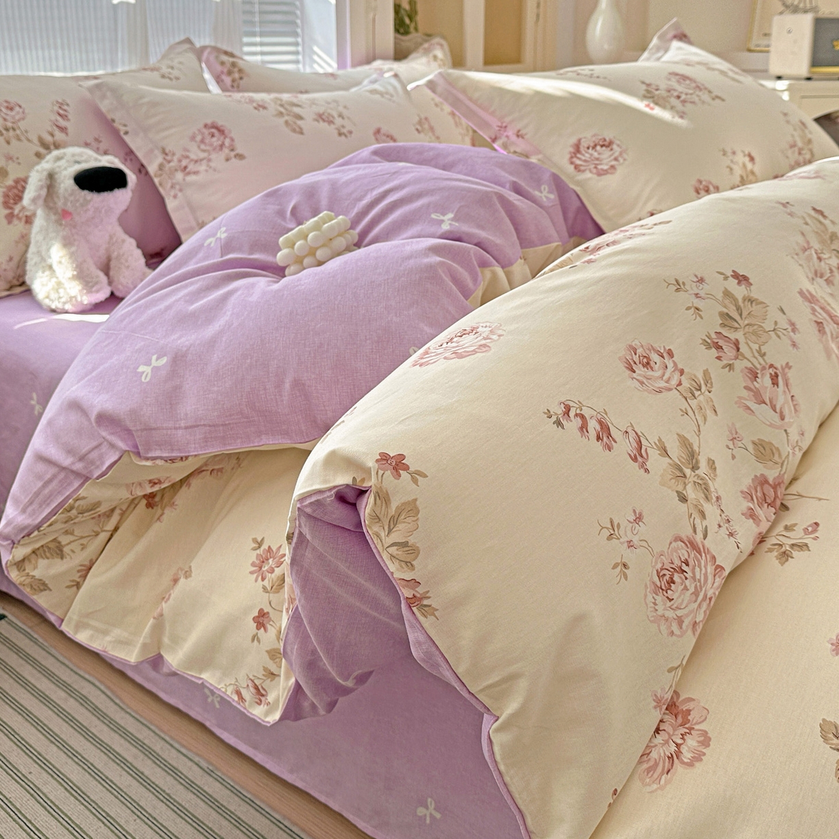 91家纺网 家纺一手货源 找家纺 （总）春雨家居 2026新款全棉印花ins减龄可爱小清新单被套（提供买家秀、质检报告、有预留缩水）