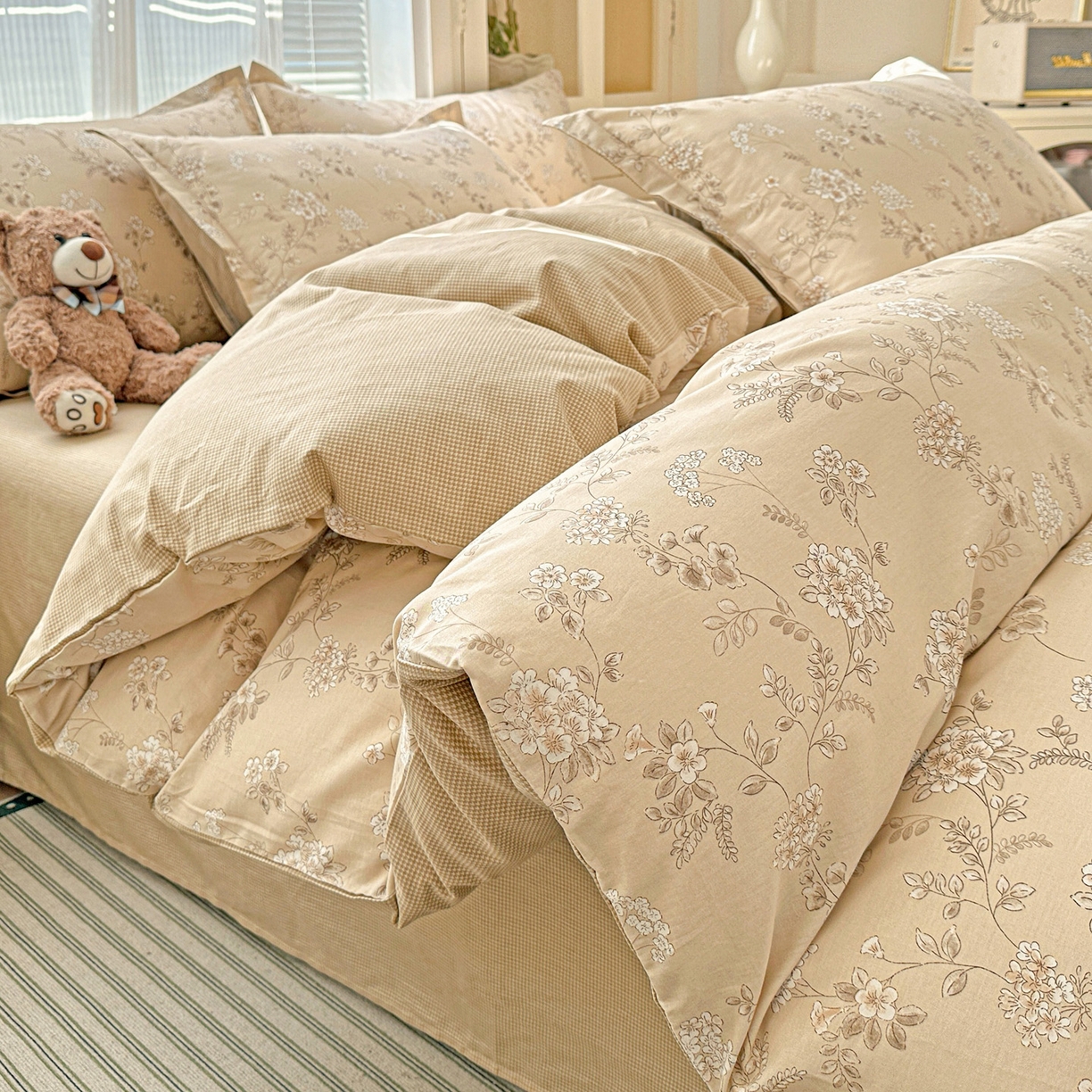 91家纺网 家纺一手货源 找家纺 （总）春雨家居 2026新款全棉印花ins减龄可爱小清新单被套（提供买家秀、质检报告、有预留缩水）