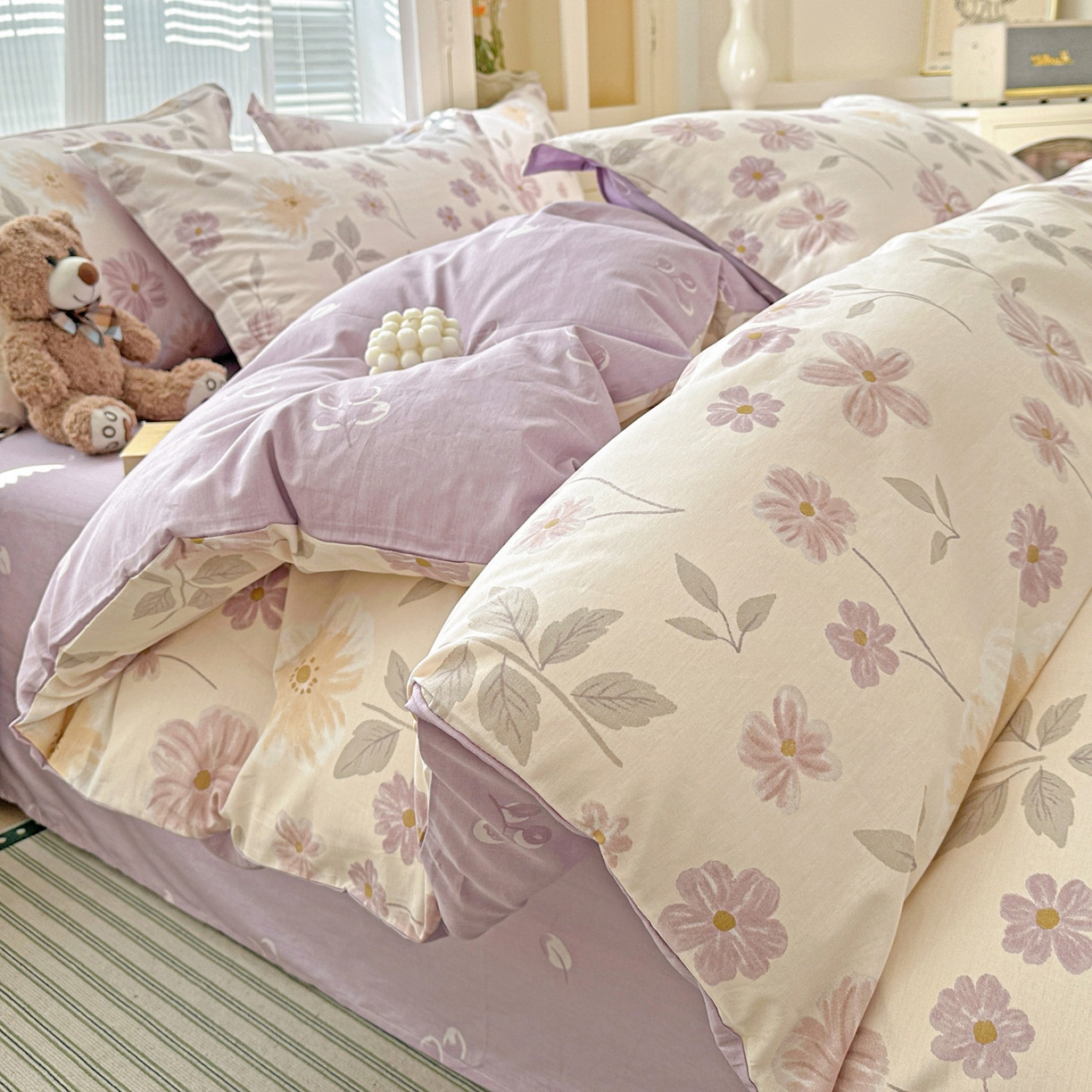 91家纺网 家纺一手货源 找家纺 （总）春雨家居 2026新款全棉印花ins减龄可爱小清新单被套（提供买家秀、质检报告、有预留缩水）