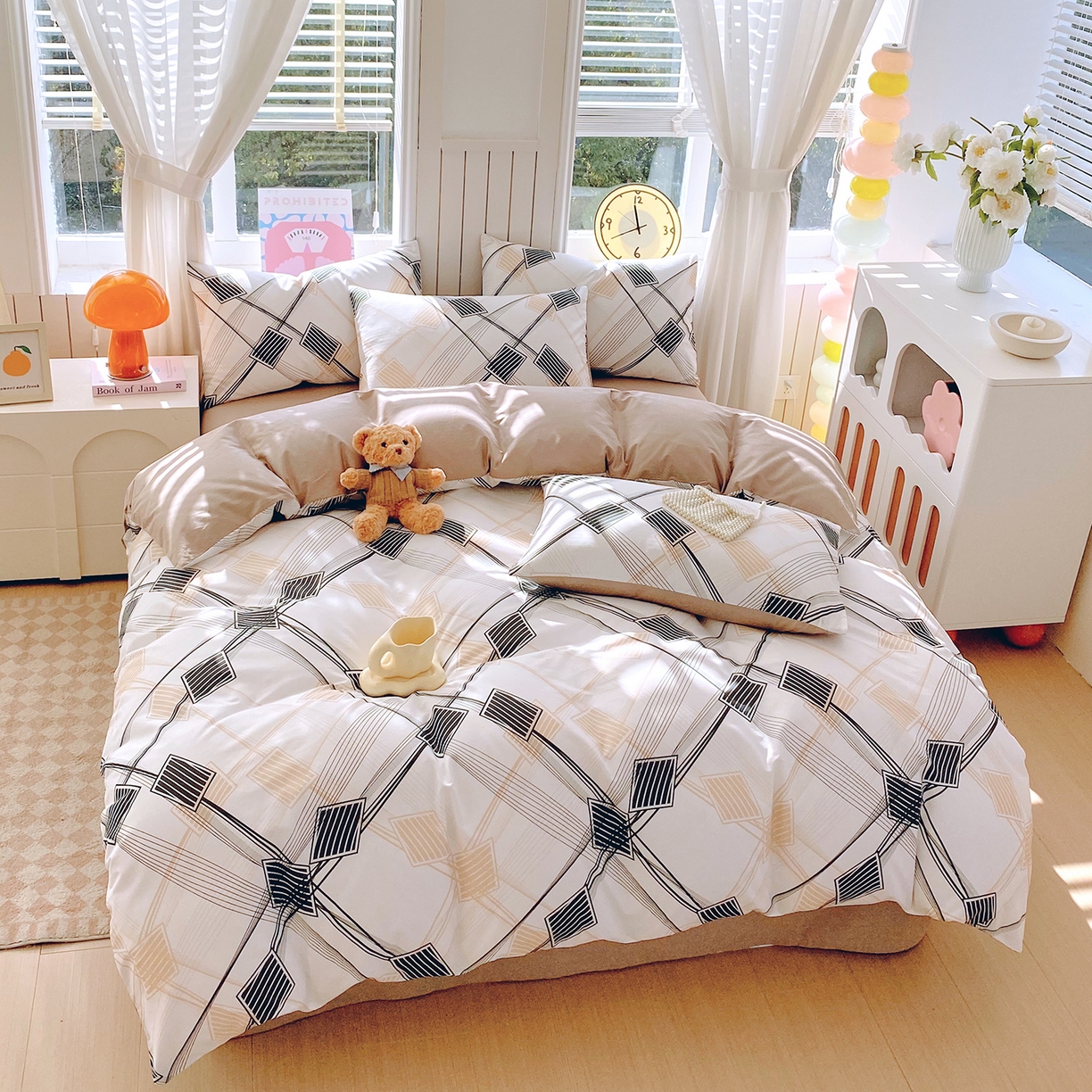 91家纺网 家纺一手货源 找家纺 （总）小懒猪 2026新款全棉印花北欧风系列四件套