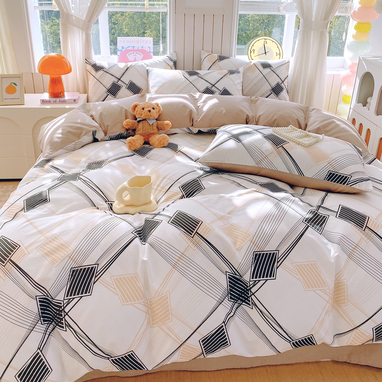 91家纺网 家纺一手货源 找家纺 （总）小懒猪 2026新款全棉印花北欧风系列四件套