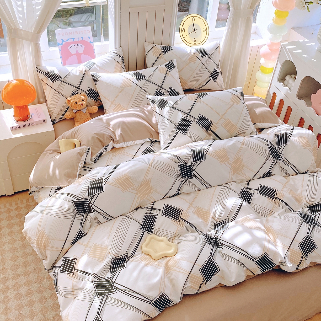 91家纺网 家纺一手货源 找家纺 （总）小懒猪 2026新款全棉印花北欧风系列四件套