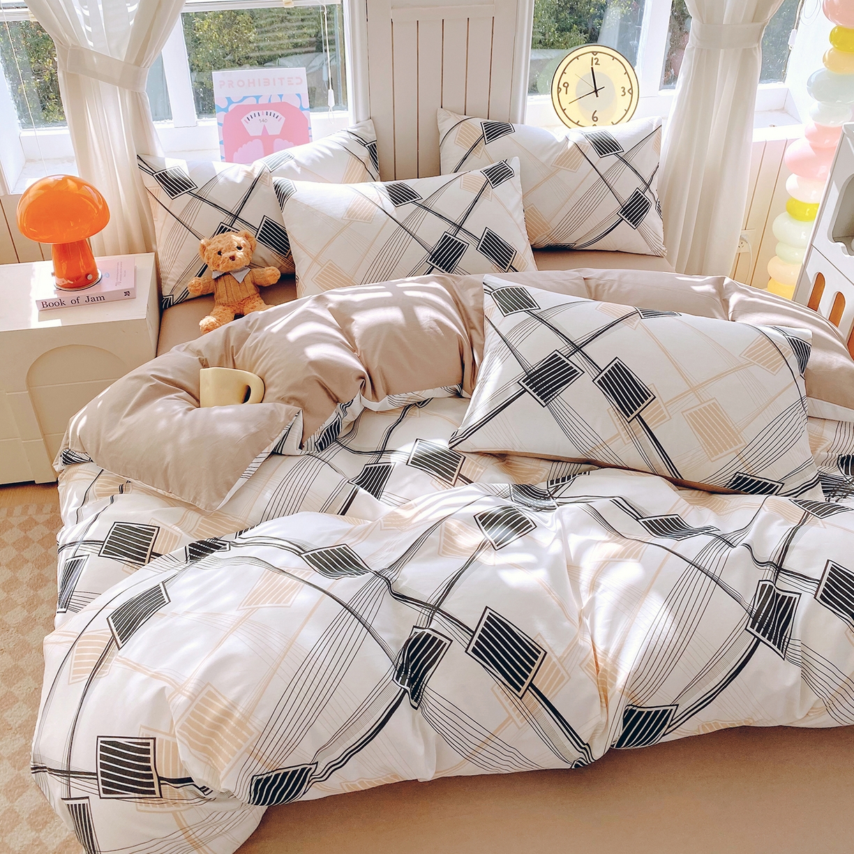 91家纺网 家纺一手货源 找家纺 （总）小懒猪 2026新款全棉印花北欧风系列四件套