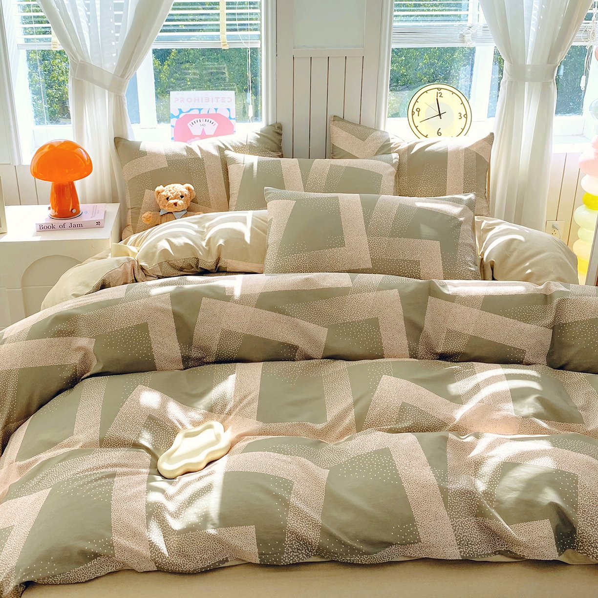 91家纺网 家纺一手货源 找家纺 小懒猪 2026新款全棉印花北欧风系列四件套 素律