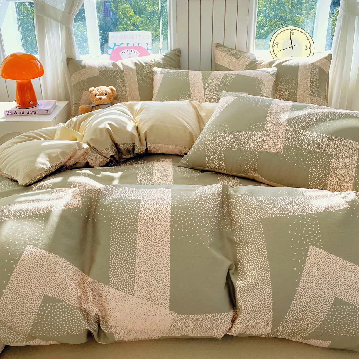 91家纺网 家纺一手货源 找家纺 小懒猪 2026新款全棉印花北欧风系列四件套 素律