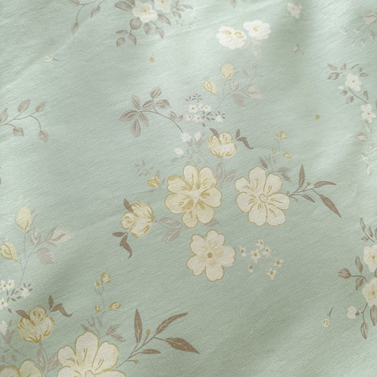 91家纺网 家纺一手货源 找家纺 春雨家居 2026新款全棉印花ins减龄可爱小清新单枕套 苏林-绿