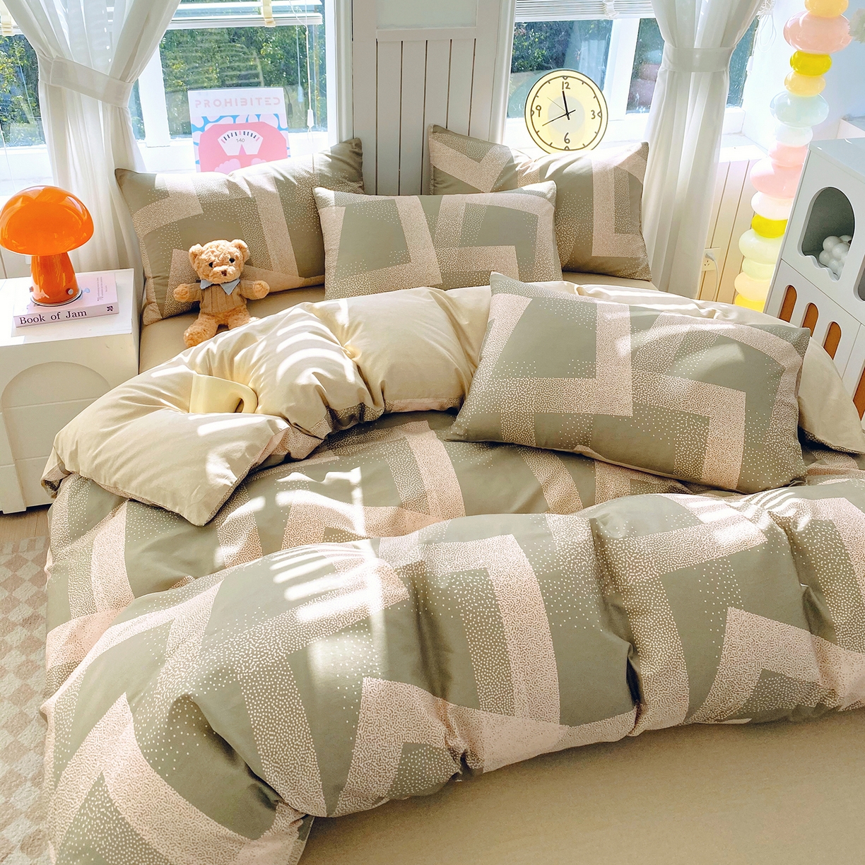 91家纺网 家纺一手货源 找家纺 小懒猪 2026新款全棉印花北欧风系列四件套 素律