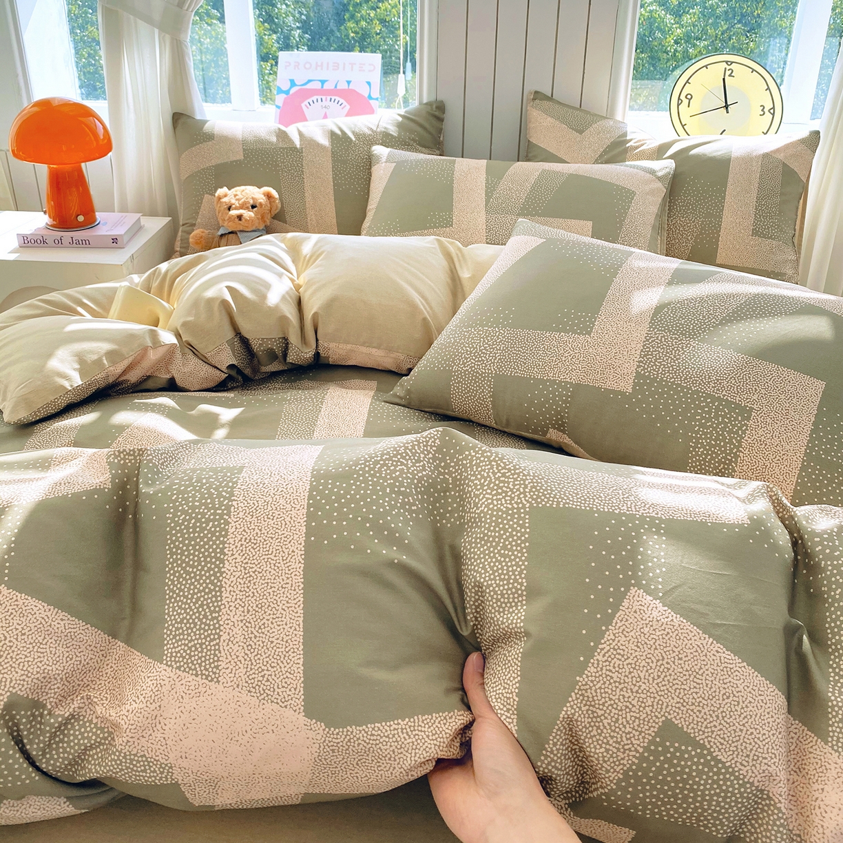 91家纺网 家纺一手货源 找家纺 小懒猪 2026新款全棉印花北欧风系列四件套 素律