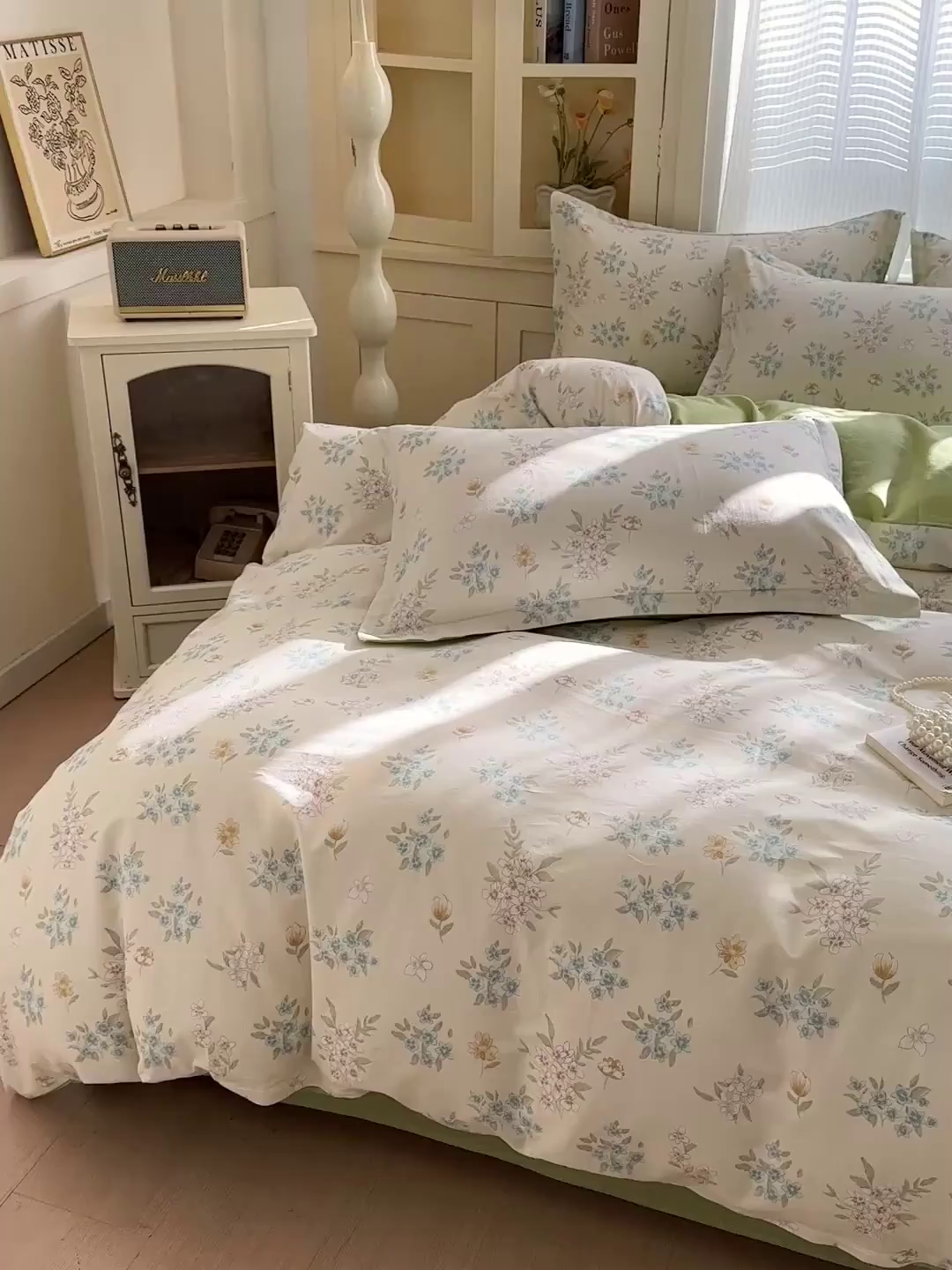 91家纺网 家纺一手货源 找家纺 春雨家居 2026新款全棉印花ins减龄可爱小清新单被套 春漫庭