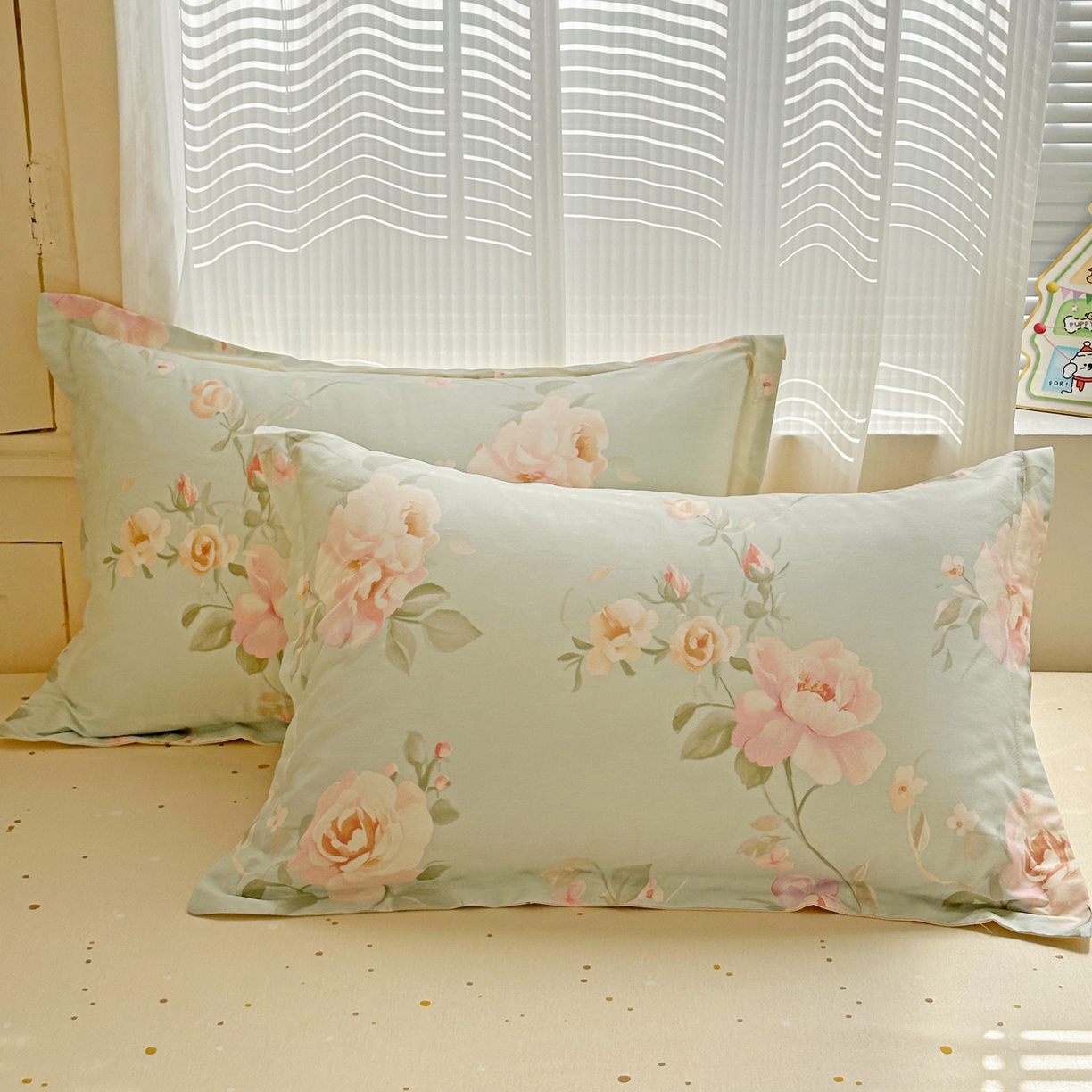 春雨家居 2026新款全棉印花ins减龄可爱小清新单枕套 夏日花莳