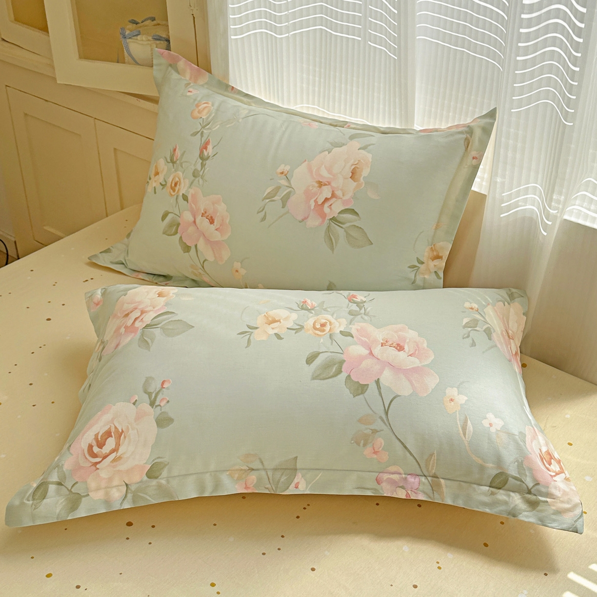 91家纺网 家纺一手货源 找家纺 春雨家居 2026新款全棉印花ins减龄可爱小清新单枕套 夏日花莳