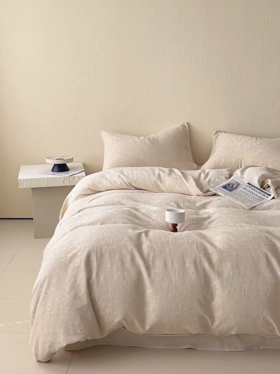 91家纺网 家纺一手货源 找家纺 （总）琪格格纺织 2026新款A类无染本色棉麻纯棉水洗棉四件套