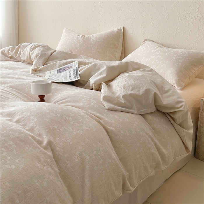 91家纺网 家纺一手货源 找家纺 （总）琪格格纺织 2026新款A类无染本色棉麻纯棉水洗棉四件套