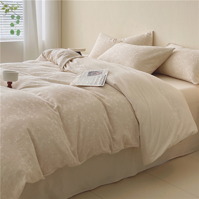 91家纺网 家纺一手货源 找家纺 （总）琪格格纺织 2026新款A类无染本色棉麻纯棉水洗棉四件套