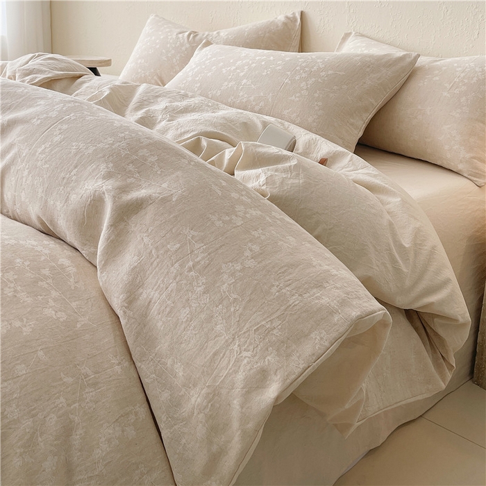 91家纺网 家纺一手货源 找家纺 （总）琪格格纺织 2026新款A类无染本色棉麻纯棉水洗棉四件套