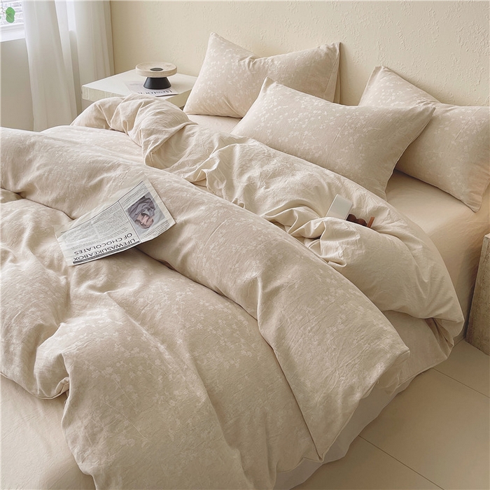 91家纺网 家纺一手货源 找家纺 （总）琪格格纺织 2026新款A类无染本色棉麻纯棉水洗棉四件套