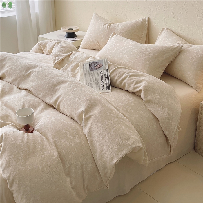 91家纺网 家纺一手货源 找家纺 （总）琪格格纺织 2026新款A类无染本色棉麻纯棉水洗棉四件套