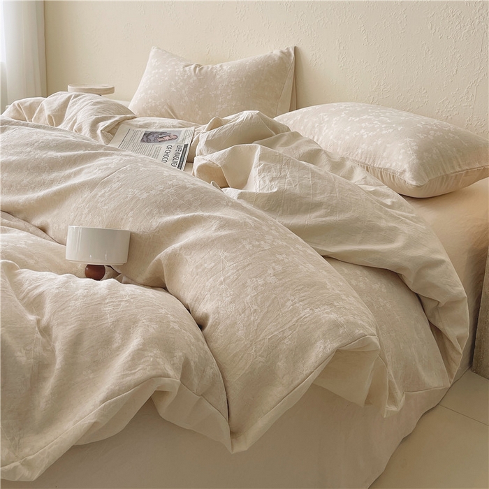 91家纺网 家纺一手货源 找家纺 （总）琪格格纺织 2026新款A类无染本色棉麻纯棉水洗棉四件套